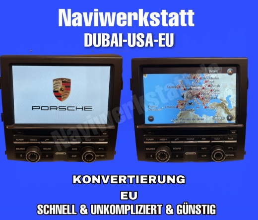 KONVERTIERUNG PORSCH PCM 3.1 NAVIGATION DUBAI-USA-EU