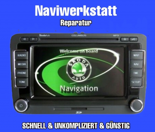 Skoda RNS 510 Navigation Reparatur Start Error Bootfehler bis Start logo