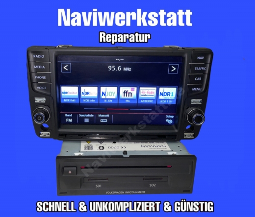 Reparatur VW Discover Pro Navi Radio MIB2 MIB2.5 Display Touchscreen Totalausfall Startfehler